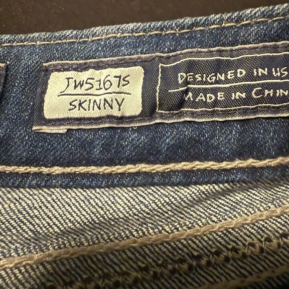 Miss Me Blue Skinny Jeans with Vintage Distress size 27 - Picture 7 of 9